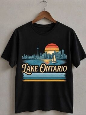 Gildan Lake Ontario Graphic Tee - Black